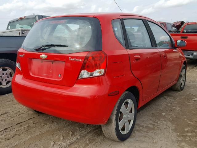 KL1TD66677B739792 - 2007 CHEVROLET AVEO BASE RED photo 4