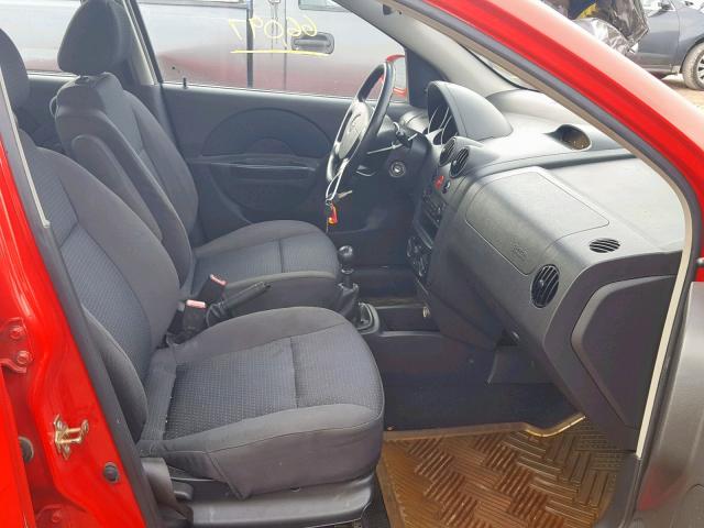 KL1TD66677B739792 - 2007 CHEVROLET AVEO BASE RED photo 5