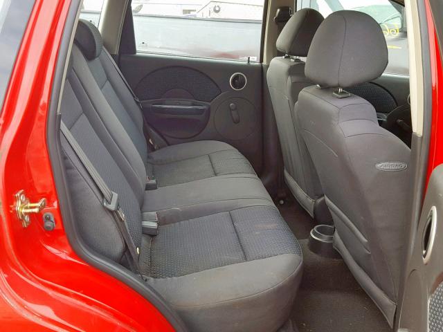 KL1TD66677B739792 - 2007 CHEVROLET AVEO BASE RED photo 6