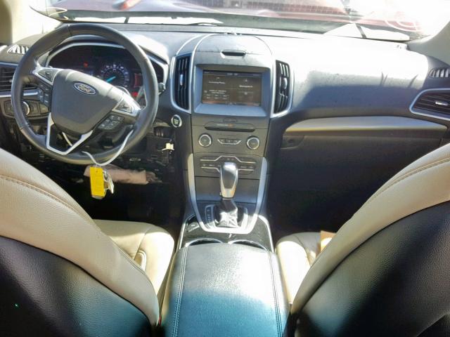 2FMTK3J82FBB89377 - 2015 FORD EDGE SEL ORANGE photo 9