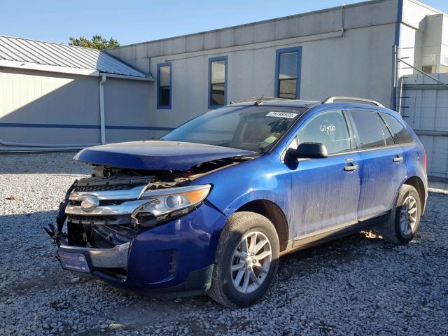 2FMDK3GC6DBC01480 - 2013 FORD EDGE SE BLUE photo 2