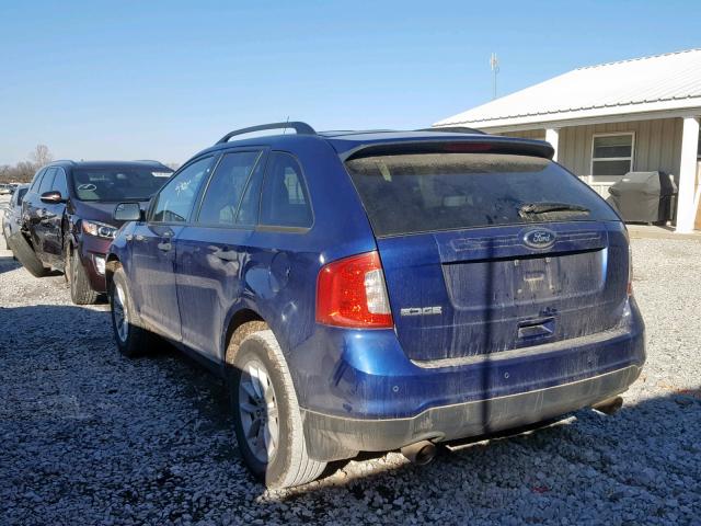 2FMDK3GC6DBC01480 - 2013 FORD EDGE SE BLUE photo 3