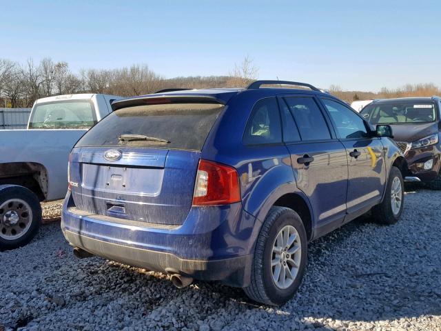 2FMDK3GC6DBC01480 - 2013 FORD EDGE SE BLUE photo 4