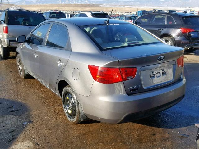 KNAFU4A28A5854743 - 2010 KIA FORTE EX GRAY photo 3