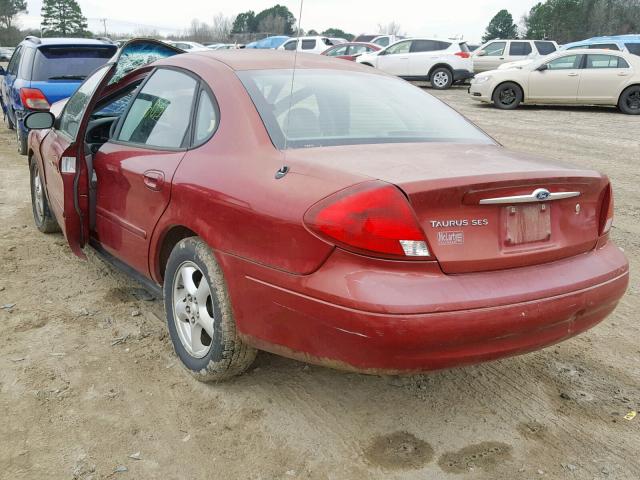 1FAFP55U02G165657 - 2002 FORD TAURUS SES MAROON photo 3