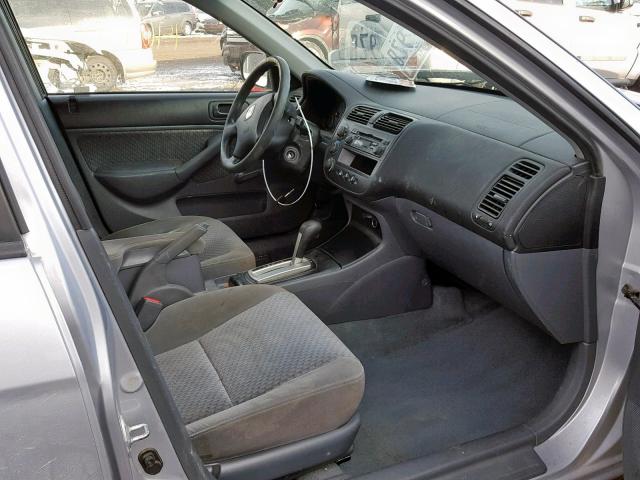 1HGES16345L024655 - 2005 HONDA CIVIC DX V SILVER photo 5