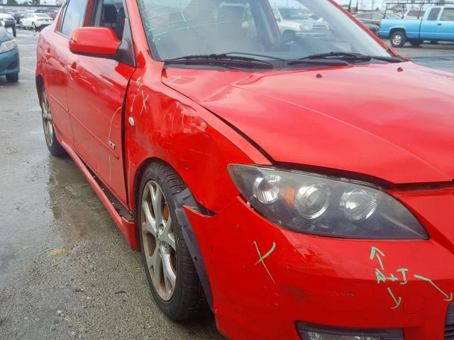 JM1BK324371645301 - 2007 MAZDA 3 S RED photo 9