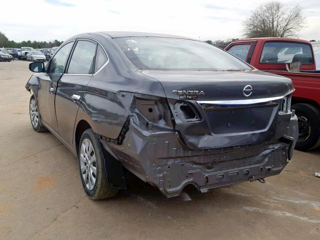 3N1AB7AP6FY284335 - 2015 NISSAN SENTRA S GRAY photo 3