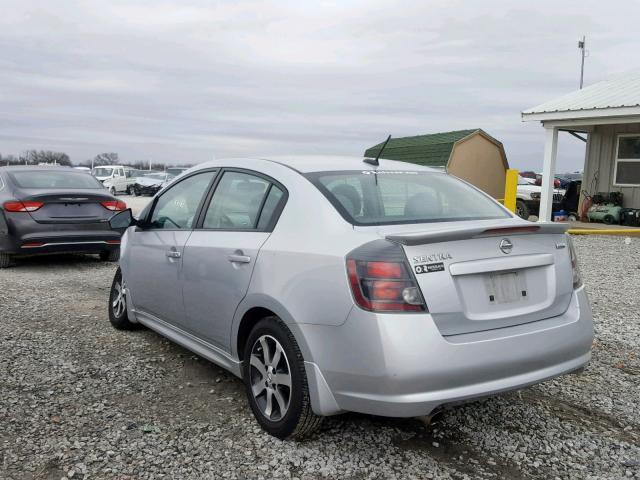 3N1AB6APXCL735009 - 2012 NISSAN SENTRA 2.0 SILVER photo 3