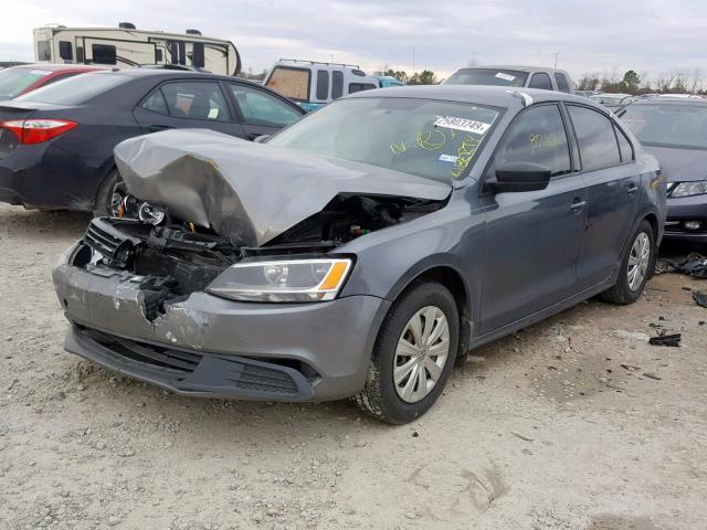 3VW2K7AJ7EM313583 - 2014 VOLKSWAGEN JETTA BASE GRAY photo 2