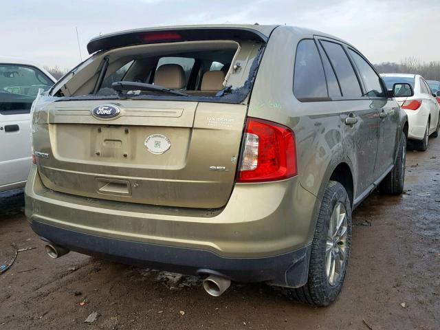 2FMDK3JC8DBB57359 - 2013 FORD EDGE SEL GREEN photo 4