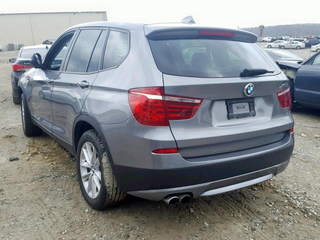 5UXWX9C52E0D36601 - 2014 BMW X3 XDRIVE2 GRAY photo 3