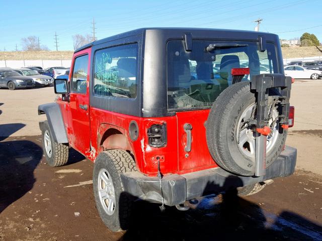 1J4AA2D13BL596314 - 2011 JEEP WRANGLER S RED photo 3