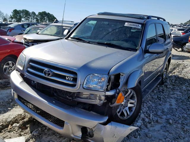 5TDZT38A03S188470 - 2003 TOYOTA SEQUOIA LI SILVER photo 2