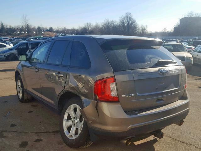 2FMDK4JC3DBC36525 - 2013 FORD EDGE SEL GRAY photo 3