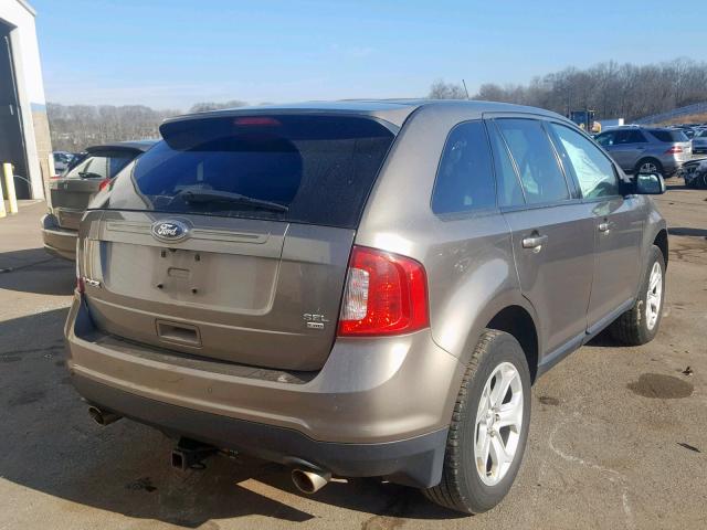 2FMDK4JC3DBC36525 - 2013 FORD EDGE SEL GRAY photo 4