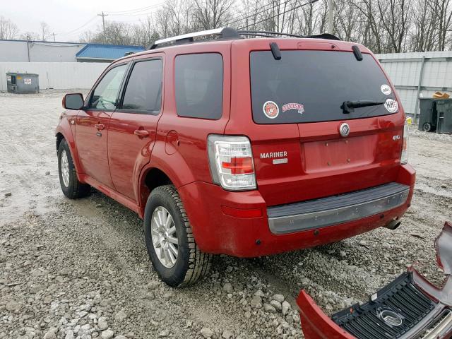 4M2CU97739KJ14157 - 2009 MERCURY MARINER PR RED photo 3