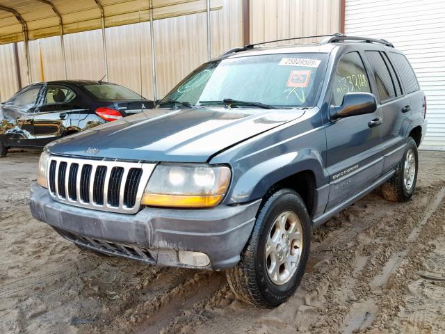 1J4G248S8YC394292 - 2000 JEEP GRAND CHER BLUE photo 2