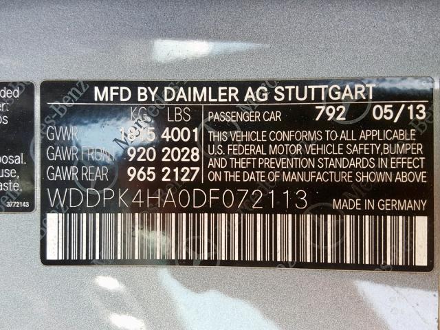 WDDPK4HA0DF072113 - 2013 MERCEDES-BENZ SLK 250 GRAY photo 10