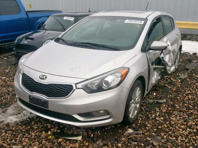 KNAFX5A8XE5178318 - 2014 KIA FORTE EX SILVER photo 2