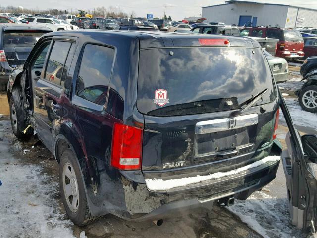 5FNYF4H26FB071454 - 2015 HONDA PILOT LX BLACK photo 3