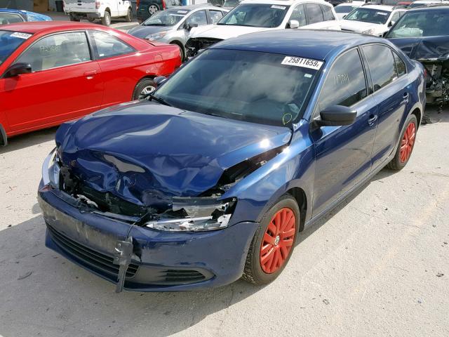 3VW2K7AJ7BM072331 - 2011 VOLKSWAGEN JETTA BASE BLUE photo 2