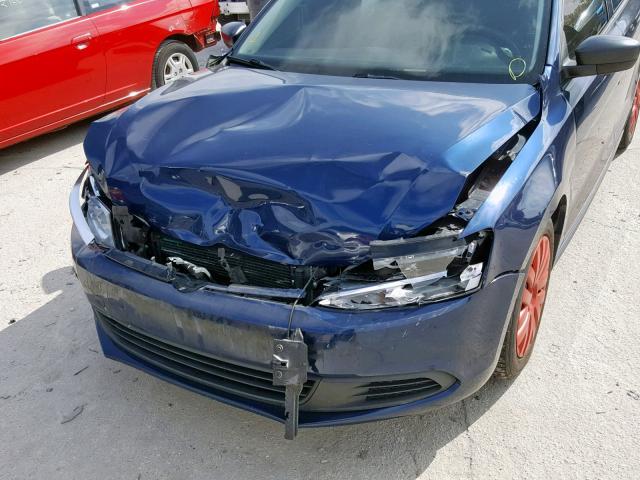 3VW2K7AJ7BM072331 - 2011 VOLKSWAGEN JETTA BASE BLUE photo 9