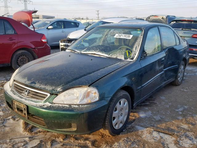 2HGEJ661XYH541264 - 2000 HONDA CIVIC BASE Yaşıl foto 2
