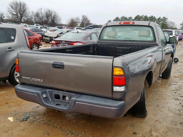 5TBJN32114S442813 - 2004 TOYOTA TUNDRA GRAY photo 4