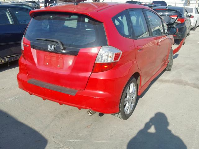 JHMGE88469S059740 - 2009 HONDA FIT SPORT RED photo 4