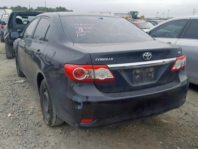 JTDBU4EE0B9141626 - 2011 TOYOTA COROLLA BA BLACK photo 3