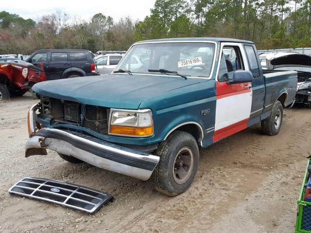 1FTEX15N3TKA46698 - 1996 FORD F150 GREEN photo 2