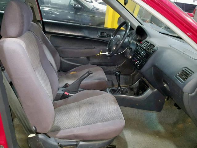 1HGEJ612XTL040953 - 1996 HONDA CIVIC DX RED photo 5