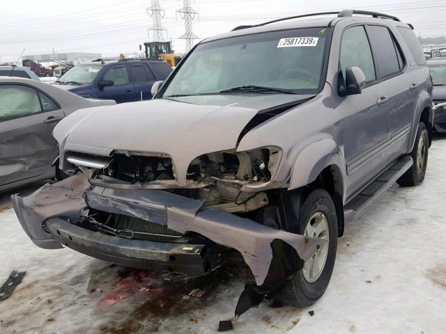 5TDBT48A81S004980 - 2001 TOYOTA SEQUOIA LI GRAY photo 2