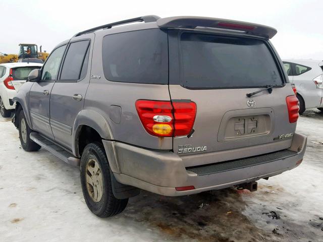 5TDBT48A81S004980 - 2001 TOYOTA SEQUOIA LI GRAY photo 3