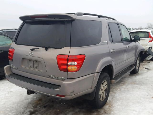 5TDBT48A81S004980 - 2001 TOYOTA SEQUOIA LI GRAY photo 4