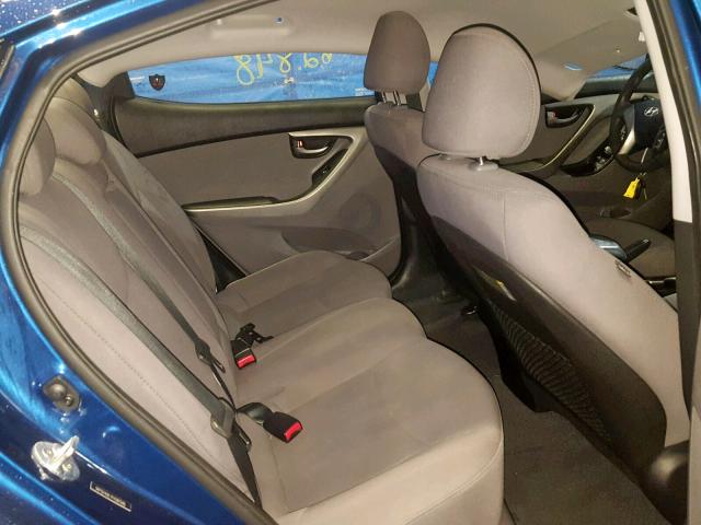 5NPDH4AE7FH591595 - 2015 HYUNDAI ELANTRA SE BLUE photo 6