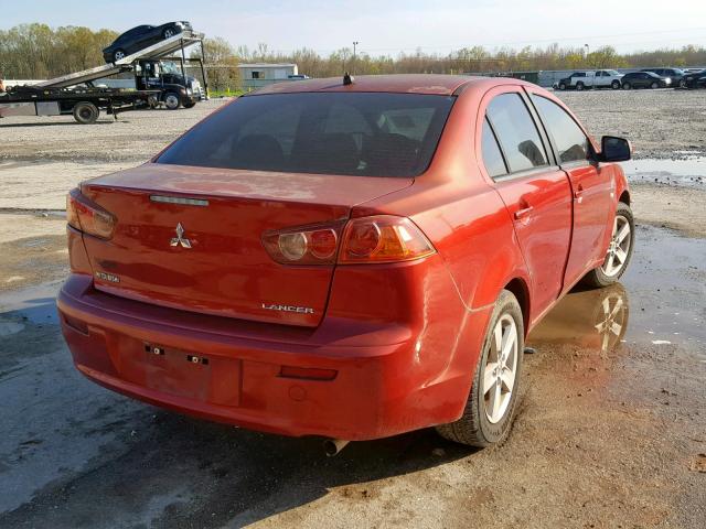 JA3AU26U68U037295 - 2008 MITSUBISHI LANCER ES RED photo 4