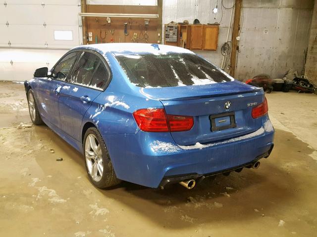 WBA3B9G51ENR92590 - 2014 BMW 335 XI BLUE photo 3