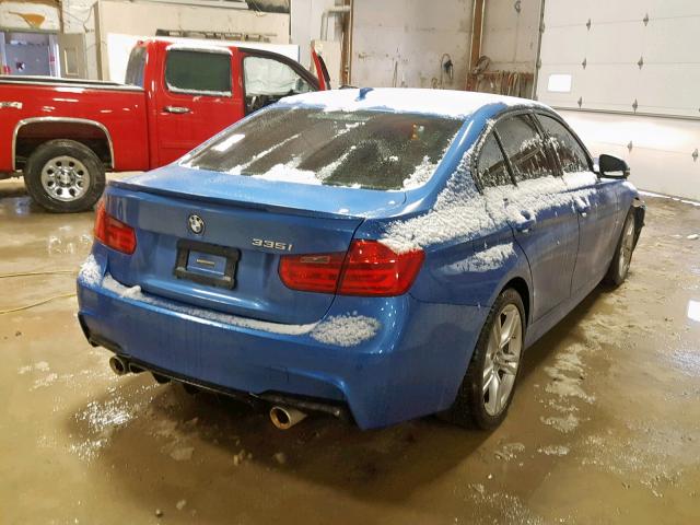 WBA3B9G51ENR92590 - 2014 BMW 335 XI BLUE photo 4