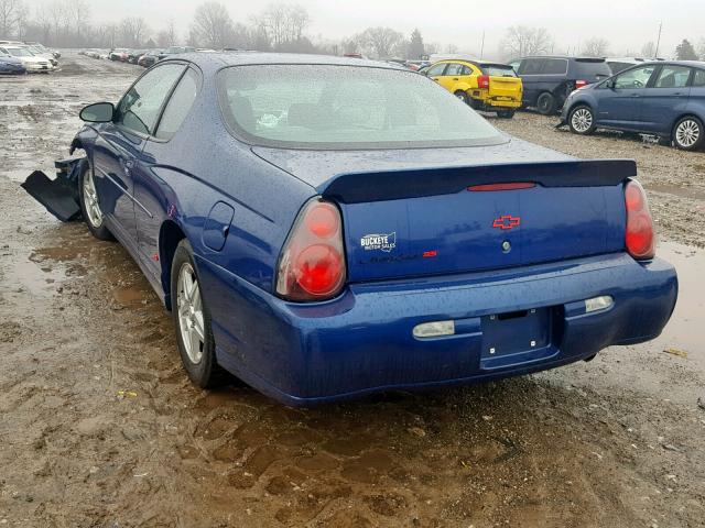 2G1WX12K849202602 - 2004 CHEVROLET MONTE CARL BLUE photo 3