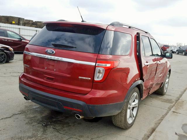 1FM5K7F8XFGB26593 - 2015 FORD EXPLORER L BURGUNDY photo 4