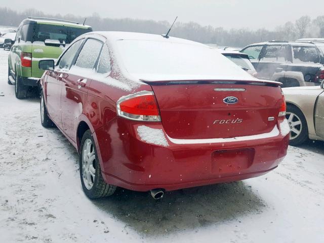 1FAHP36N19W208844 - 2009 FORD FOCUS SES RED photo 3