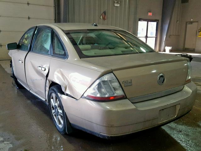 1MEHM42W78G604890 - 2008 MERCURY SABLE PREM BEIGE photo 3