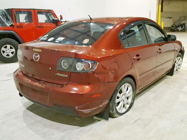 JM1BK323281128418 - 2008 MAZDA 3 S MAROON photo 4