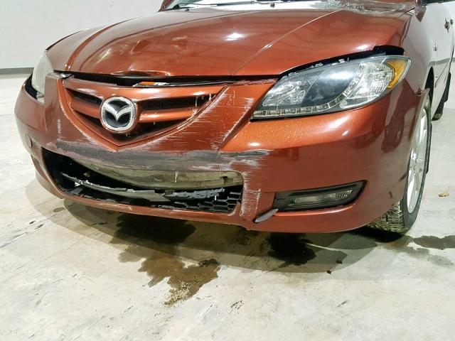 JM1BK323281128418 - 2008 MAZDA 3 S MAROON photo 9