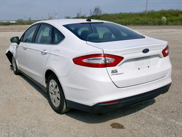 3FA6P0G77DR244152 - 2013 FORD FUSION S WHITE photo 3