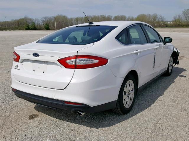 3FA6P0G77DR244152 - 2013 FORD FUSION S WHITE photo 4