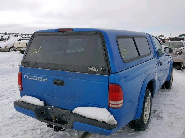 1B7FL26XXWS641140 - 1998 DODGE DAKOTA BLUE photo 4