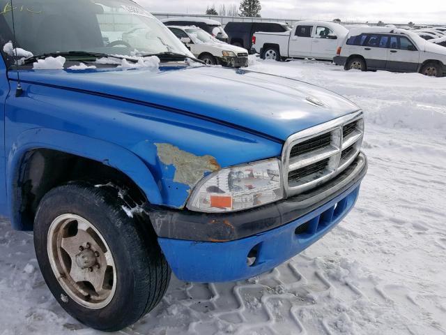 1B7FL26XXWS641140 - 1998 DODGE DAKOTA BLUE photo 9